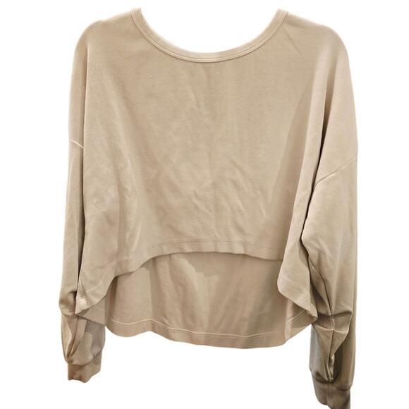 Lovers & Friends Studio Crop Sweatshirt in Ivory EUC Size Small - Picture 3 of 4